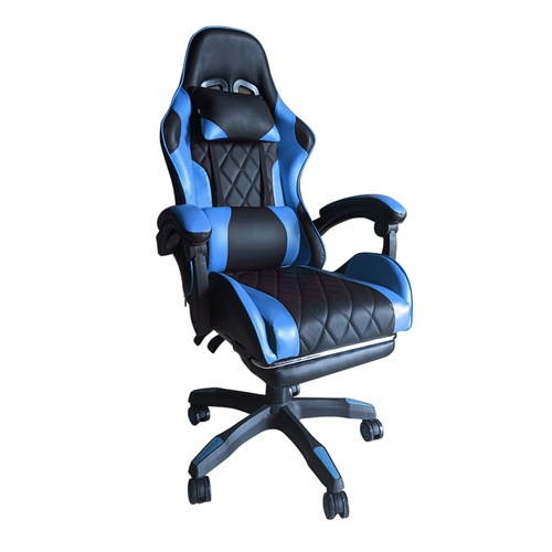 SMITH เก้าอี้เล่นเกม มีที่วางขา รุ่น ZDJ12 ขนาด 65x70x132 ซม. สีฟ้า